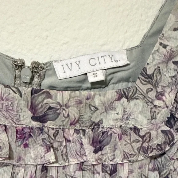 Ivy City Co Lavender Floral Long Sleeve Dress - Picture 3 of 6